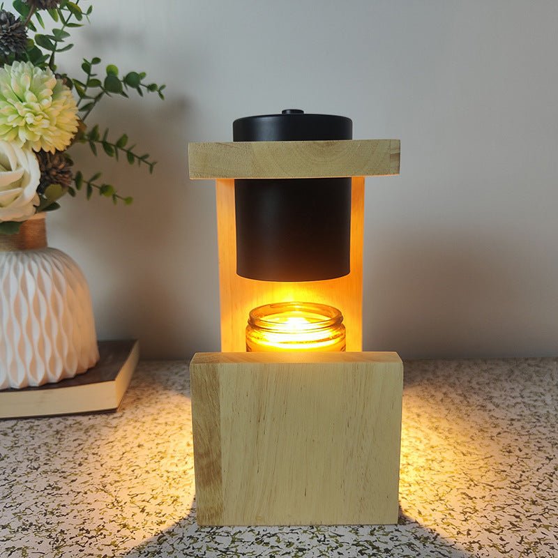 Wood Candle Lamp - Shopuz